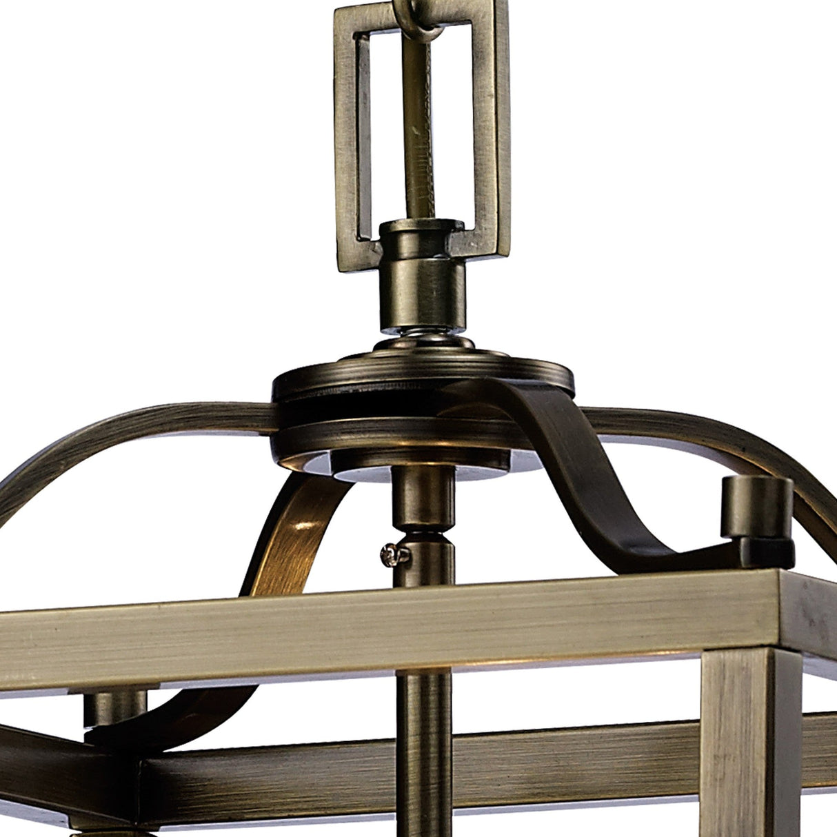 Aston Square 3 Light Lantern Chandelier - Antique Brass
