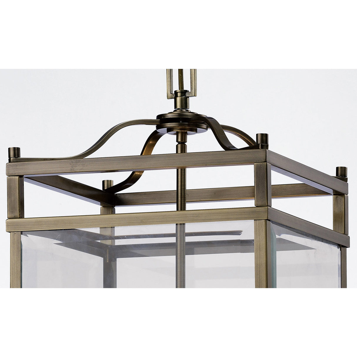 Aston Square 4 Light Lantern Chandelier - Antique Brass