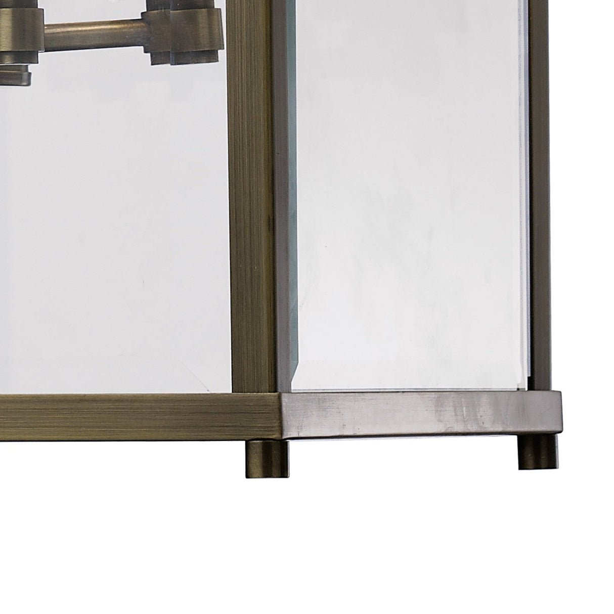 Aston Square 4 Light Lantern Chandelier - Antique Brass