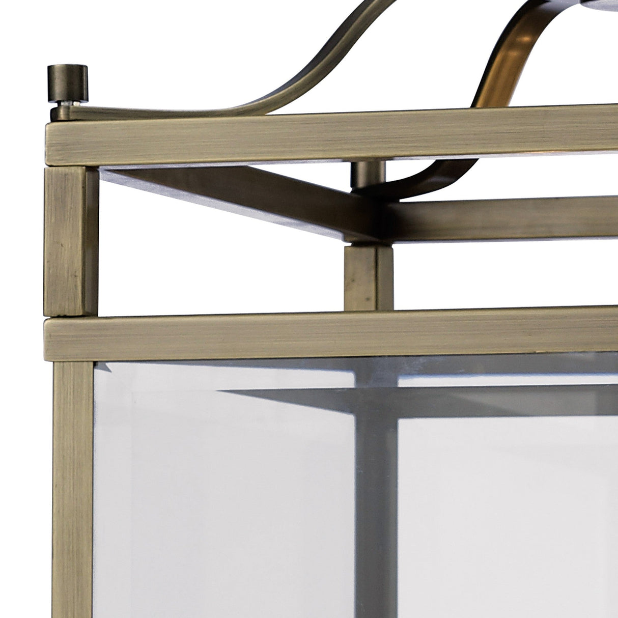 Aston Square 6 Light Lantern Chandelier - Antique Brass