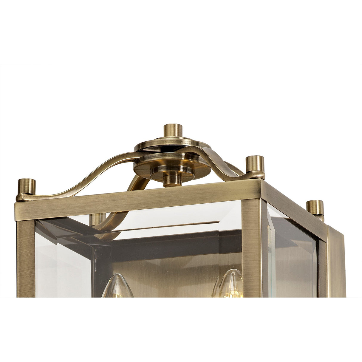 Aston 2 Light Glass Wall Light - Antique Brass