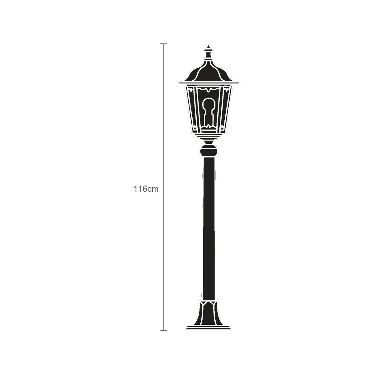 Astragal Copper Top Outdoor Bollard Light - 116cm