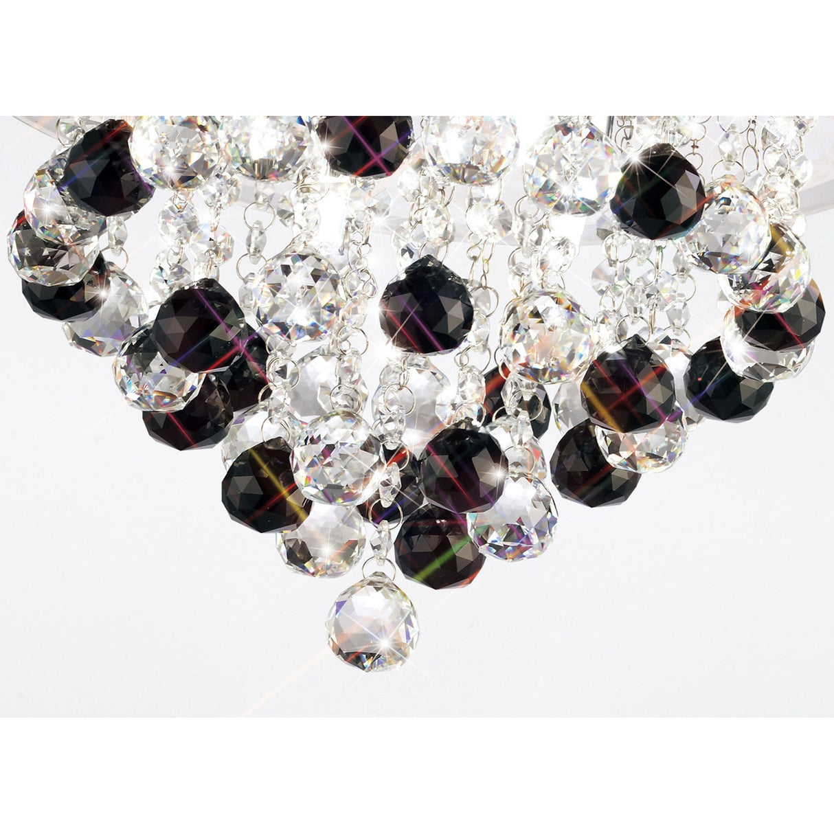 Atla 4 Light Crystal Semi-Flush Ceiling Light – Polished Chrome & Black