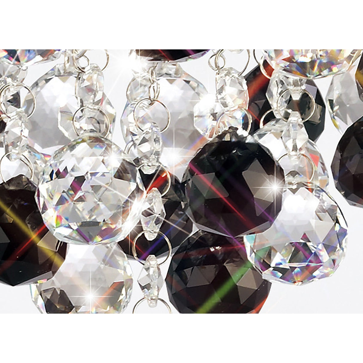 Atla 4 Light Crystal Semi-Flush Ceiling Light – Polished Chrome & Black