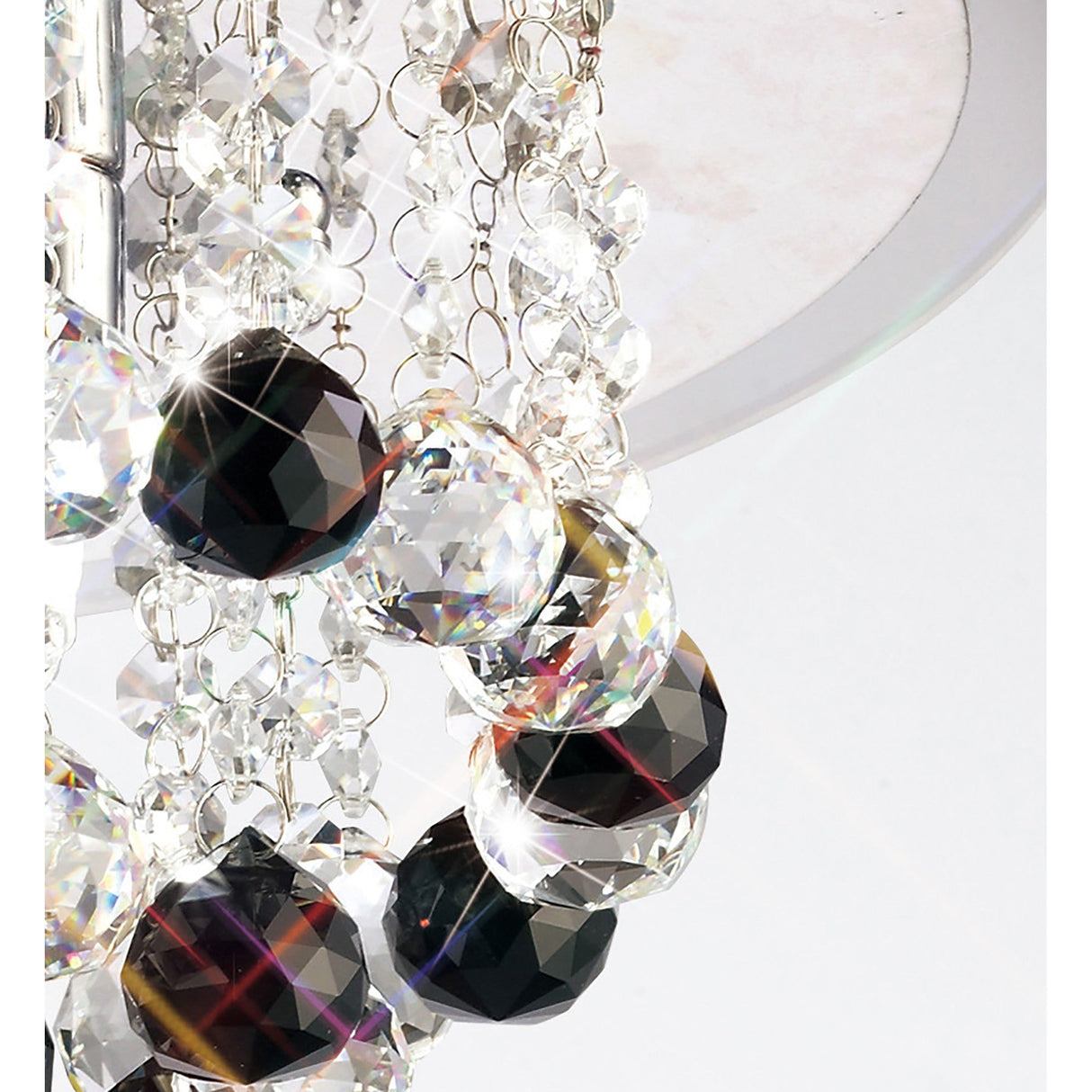 Atla 4 Light Crystal Semi-Flush Ceiling Light – Polished Chrome & Black