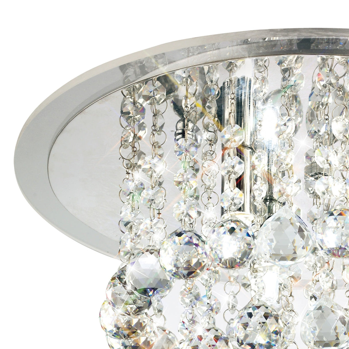 Atla 4 Light Crystal Semi-Flush Ceiling Light – Polished Chrome