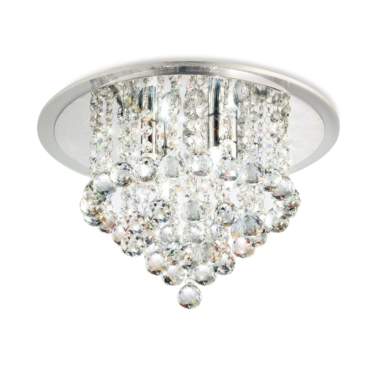 Atla 4 Light Crystal Semi-Flush Ceiling Light – Polished Chrome
