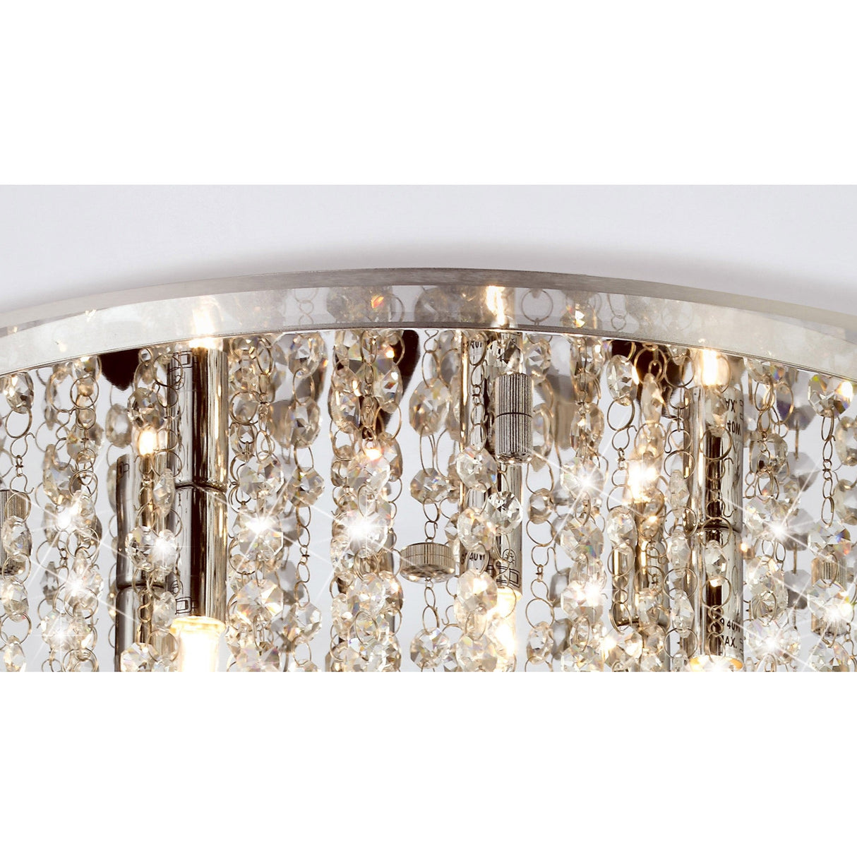Atla 6 Light Crystal Semi-Flush Ceiling Light – Polished Chrome & Black