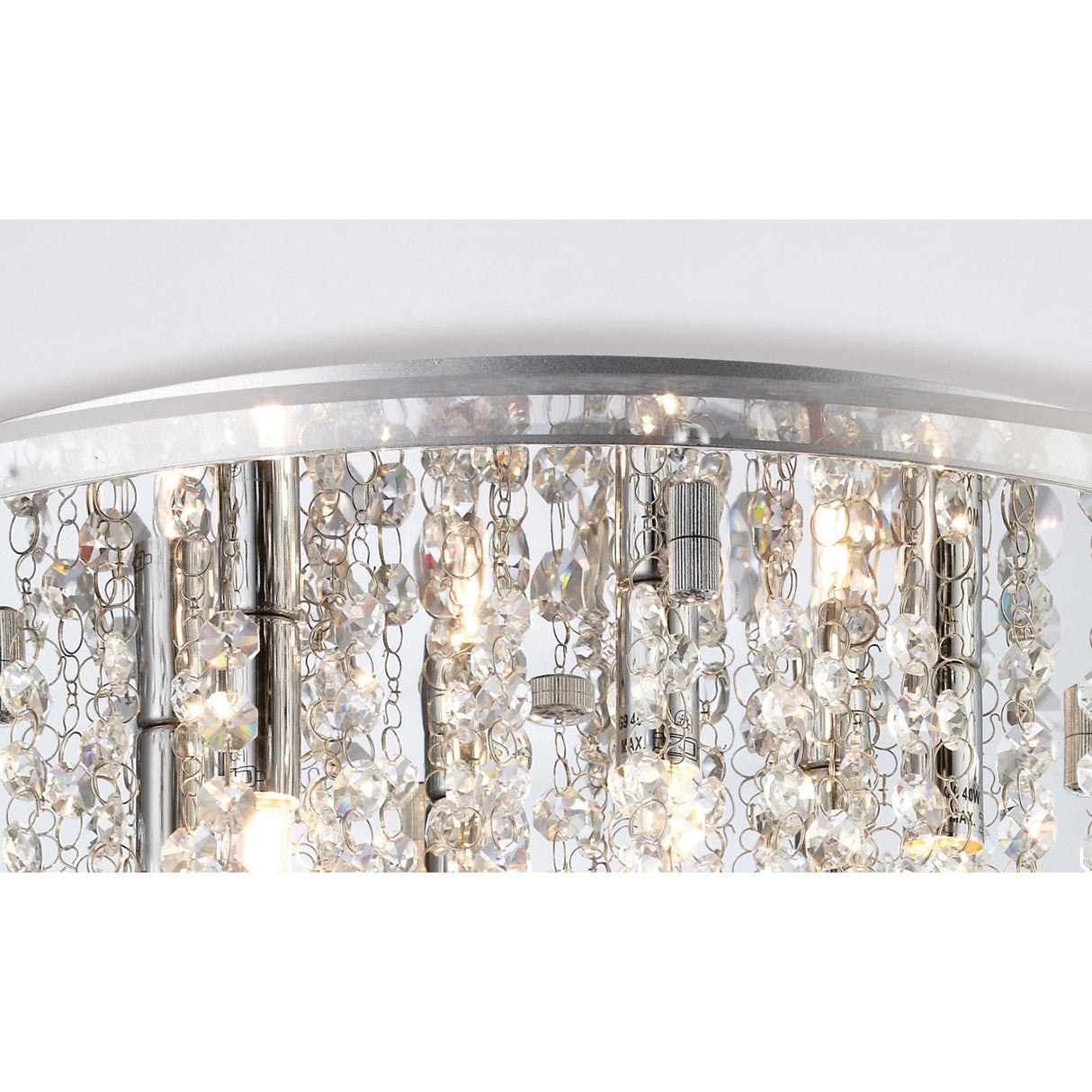 Atla 6 Light Crystal Semi-Flush Ceiling Light – Polished Chrome