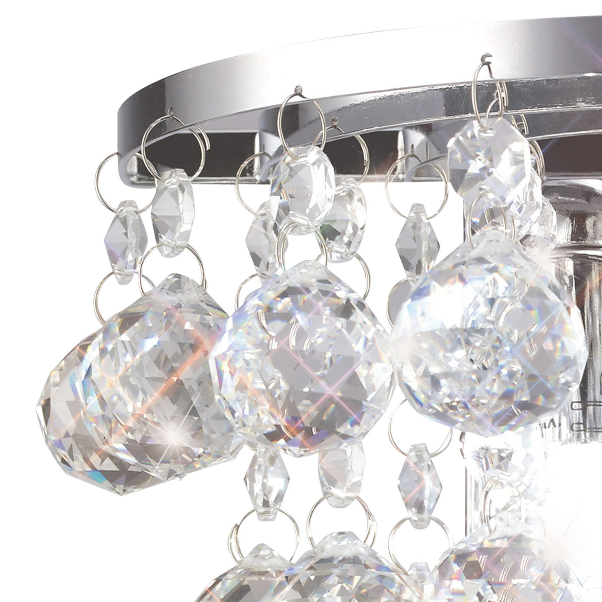 Atla 2 Light Crystal Wall Light With Switch - Chrome