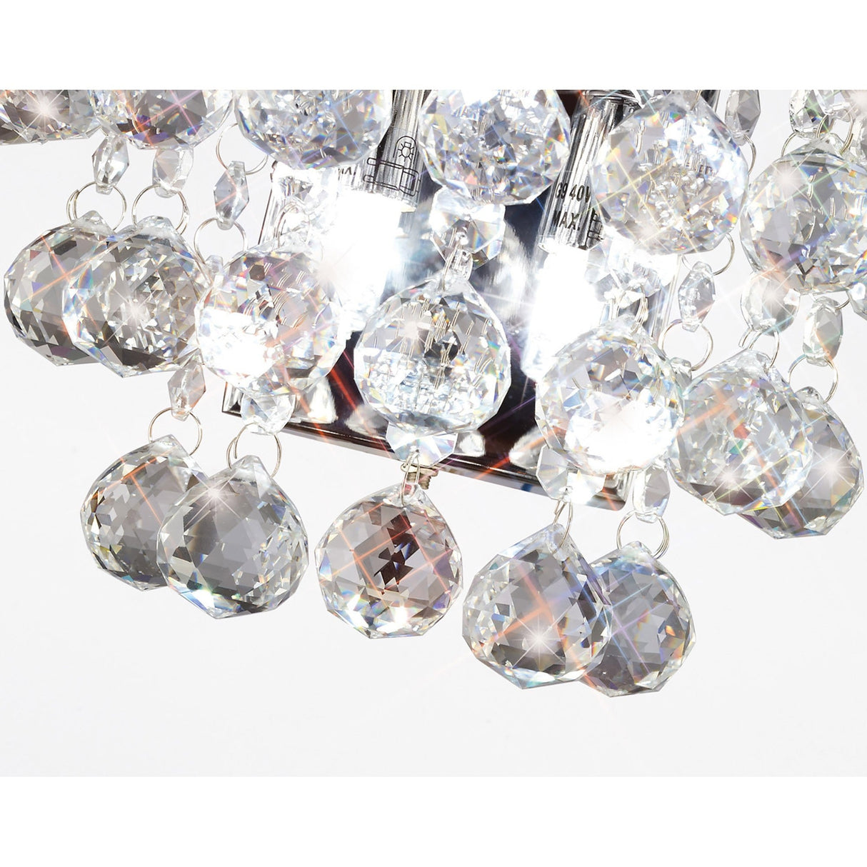 Atla 2 Light Crystal Wall Light With Switch - Chrome