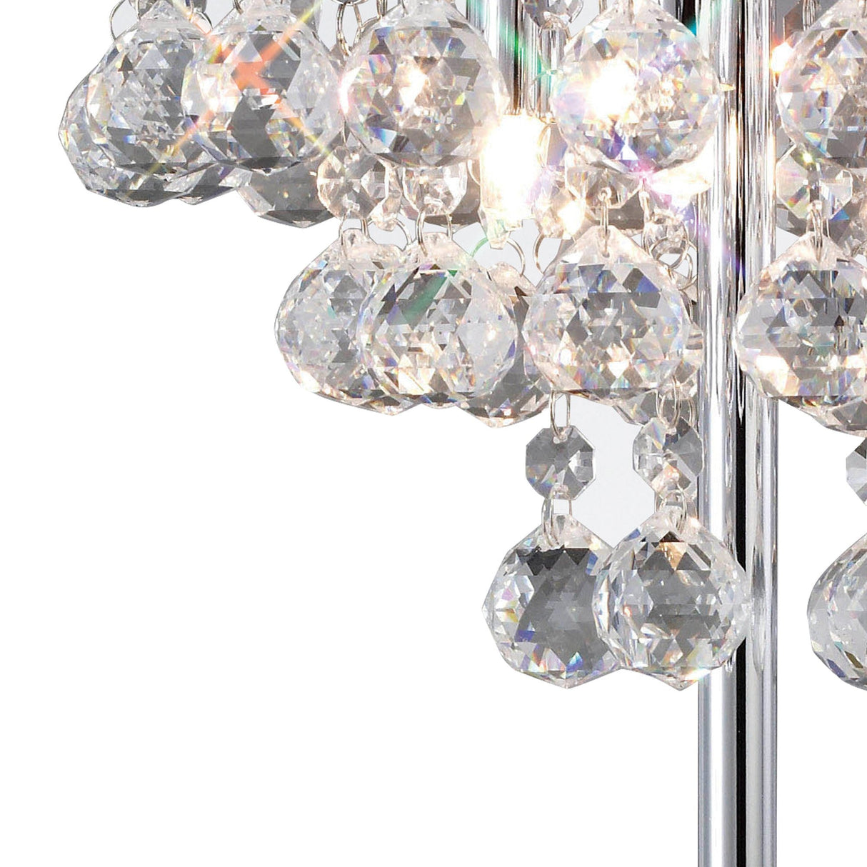 Atla 3 Light Crystal Table Lamp - Polished Chrome