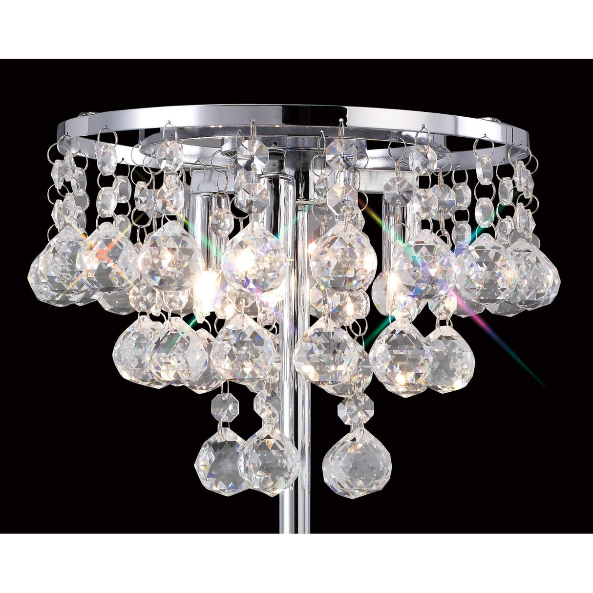 Atla 3 Light Crystal Table Lamp - Polished Chrome