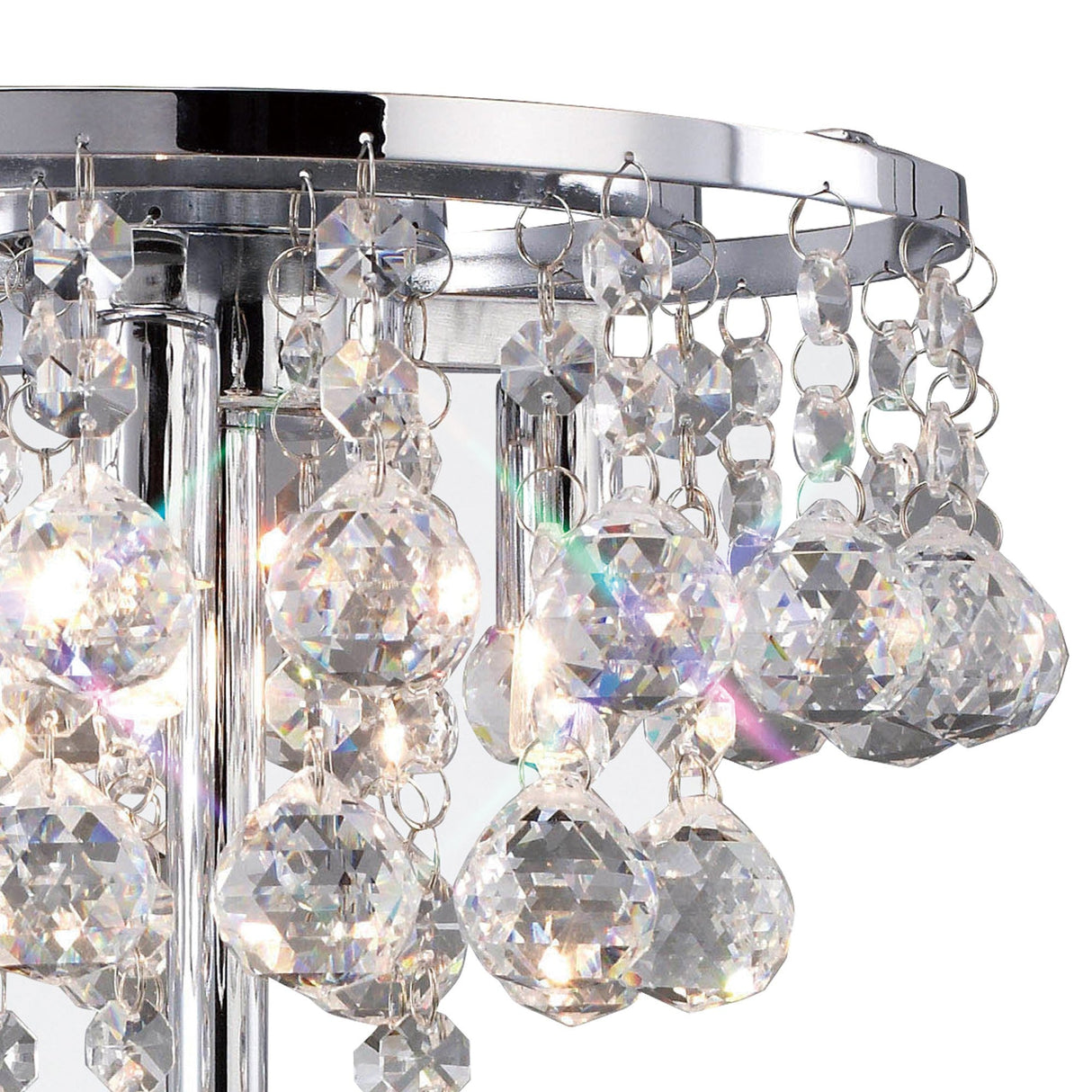 Atla 3 Light Crystal Table Lamp - Polished Chrome