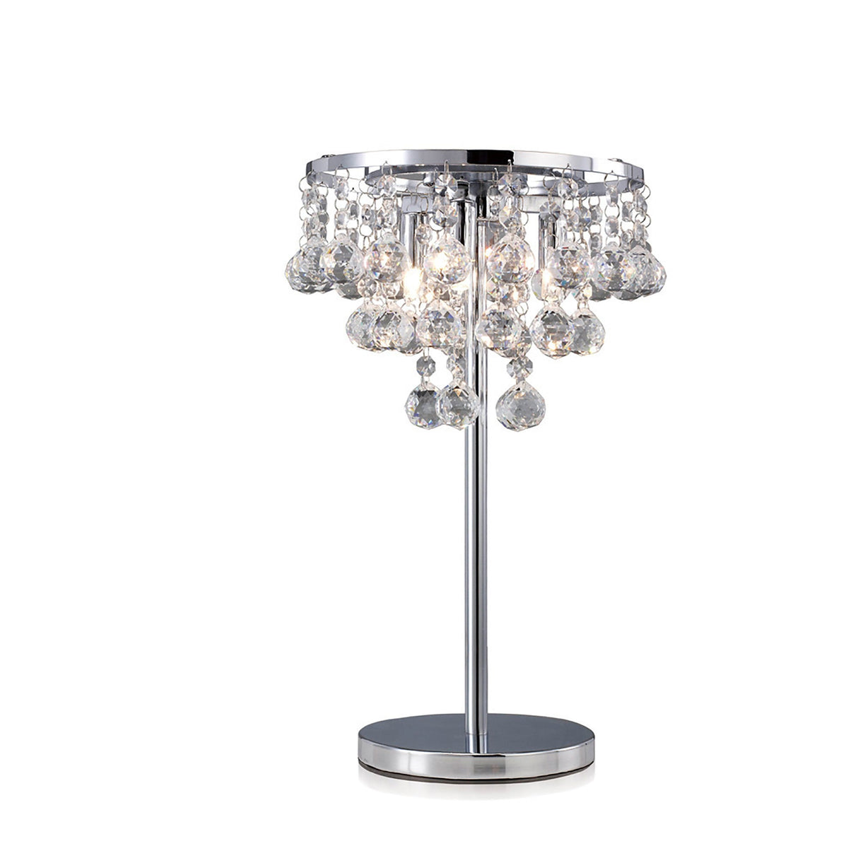 Atla 3 Light Crystal Table Lamp - Polished Chrome