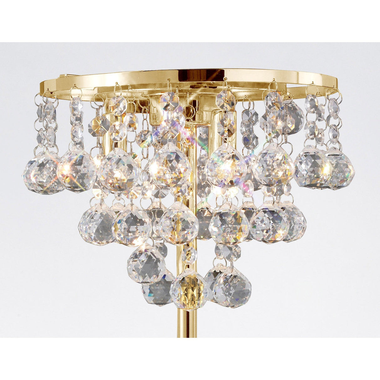 Atla 3 Light Crystal Table Lamp - French Gold