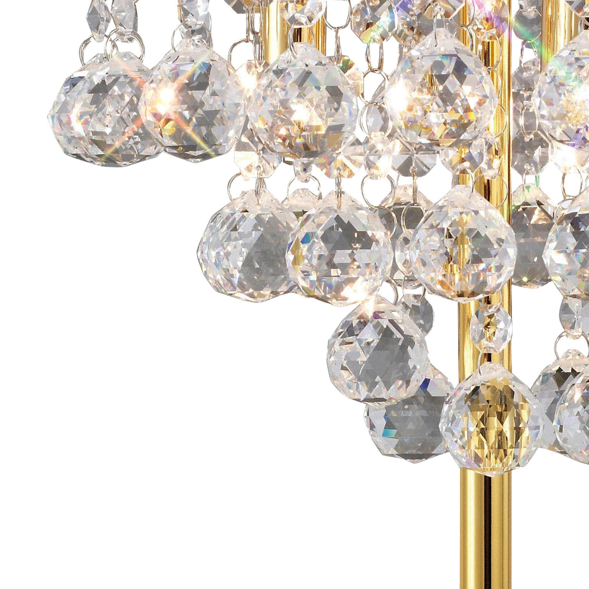 Atla 3 Light Crystal Table Lamp - French Gold