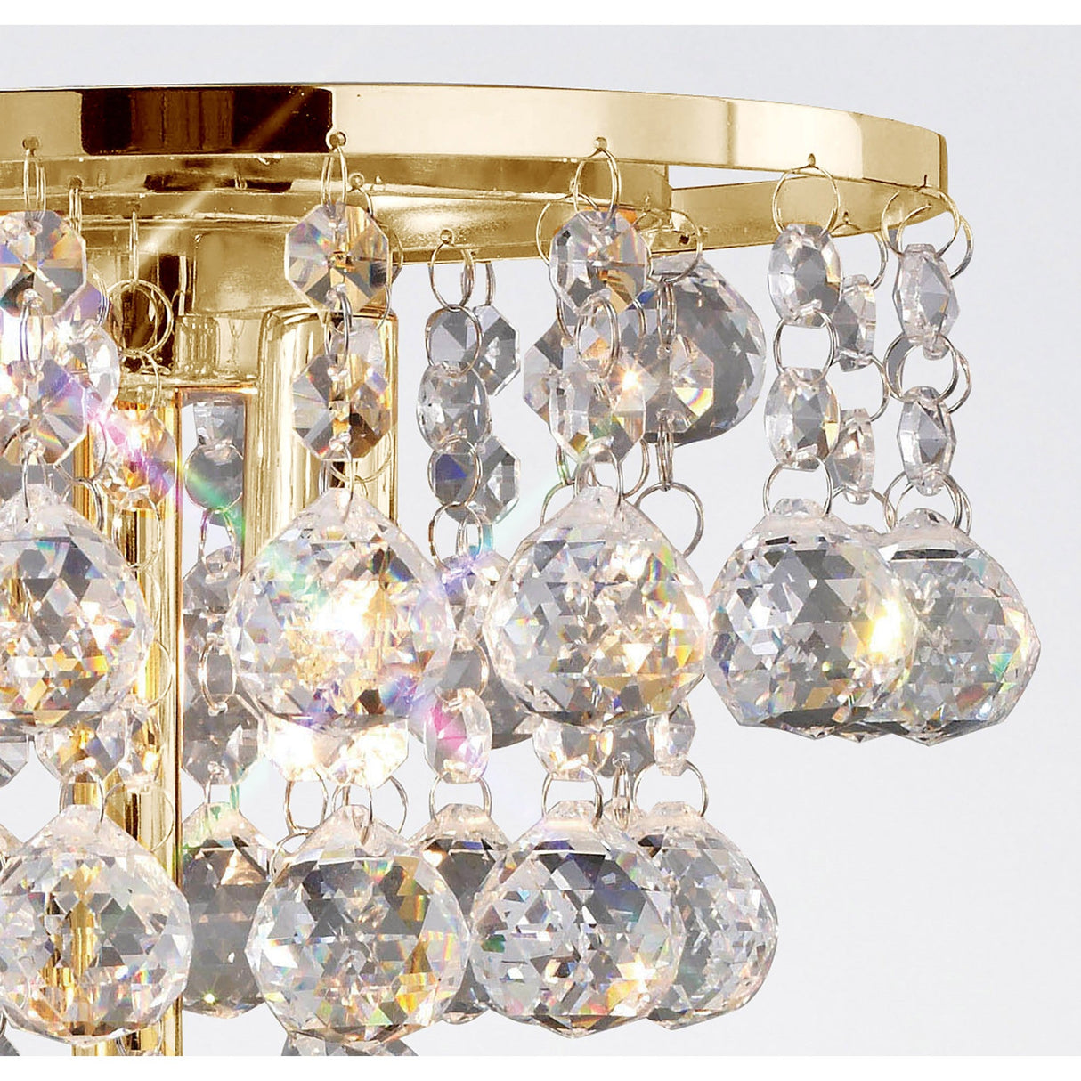 Atla 3 Light Crystal Table Lamp - French Gold