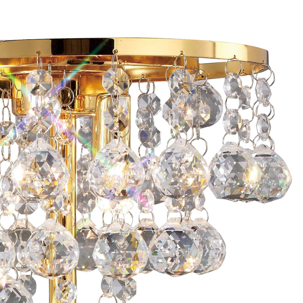 Atla 3 Light Crystal Table Lamp - French Gold