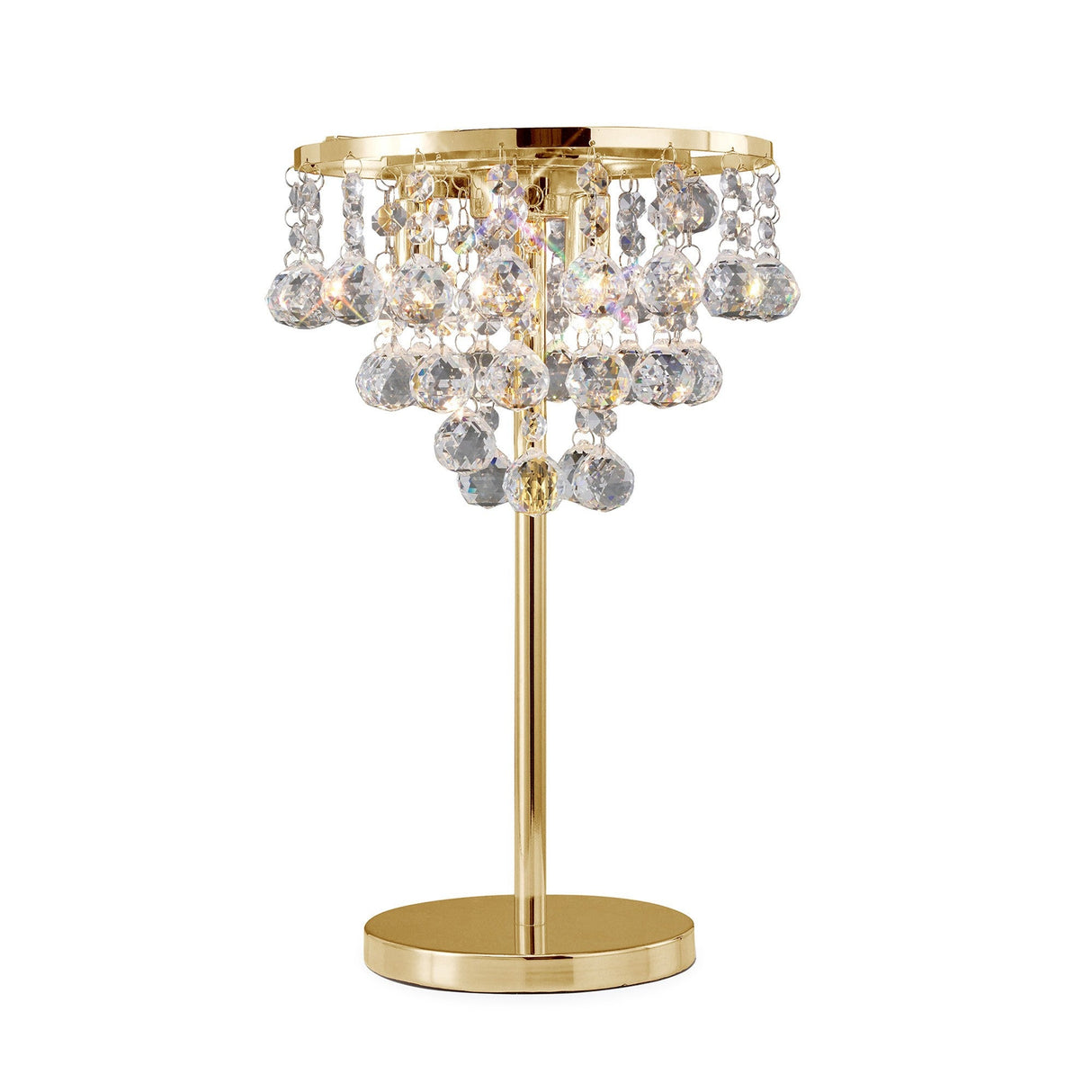 Atla 3 Light Crystal Table Lamp - French Gold