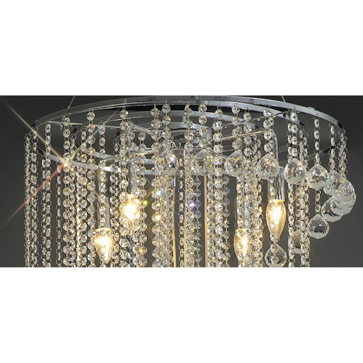 Atla 57cm Spiral 9 Light Crystal Chandelier - Polished Chrome