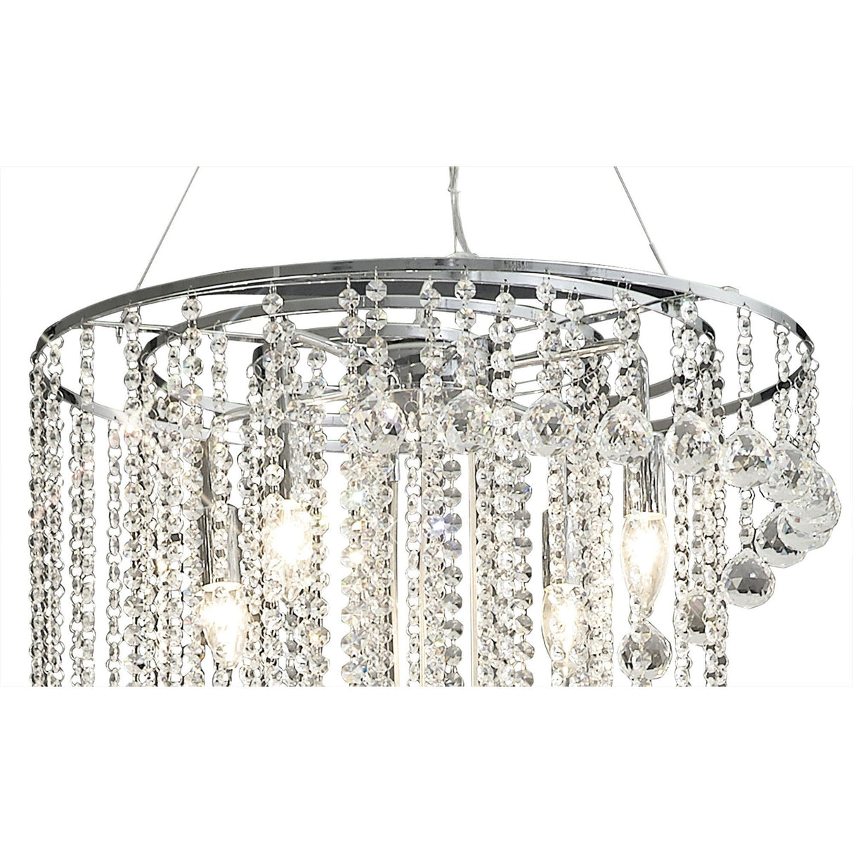 Atla 57cm Spiral 9 Light Crystal Chandelier - Polished Chrome