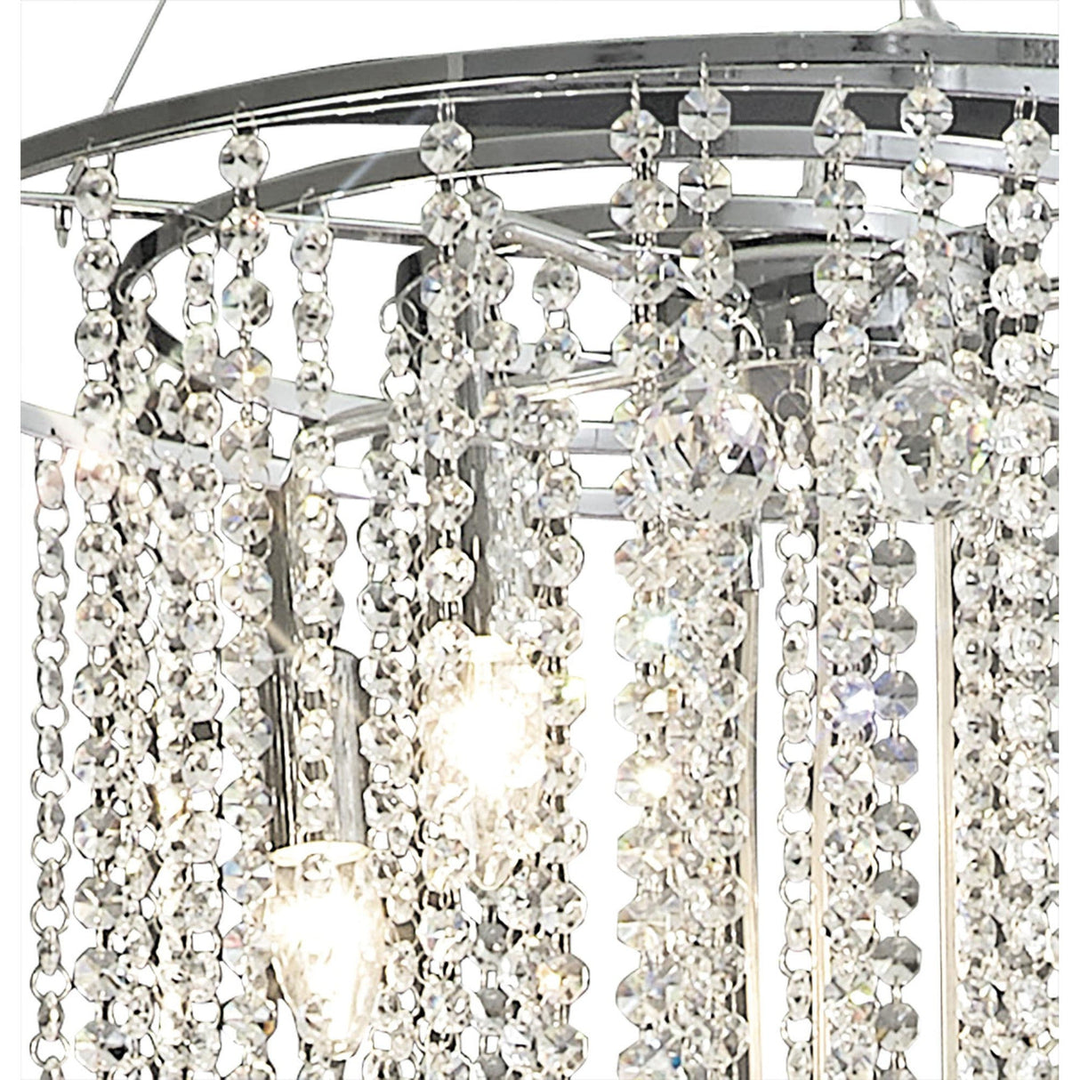 Atla 57cm Spiral 9 Light Crystal Chandelier - Polished Chrome