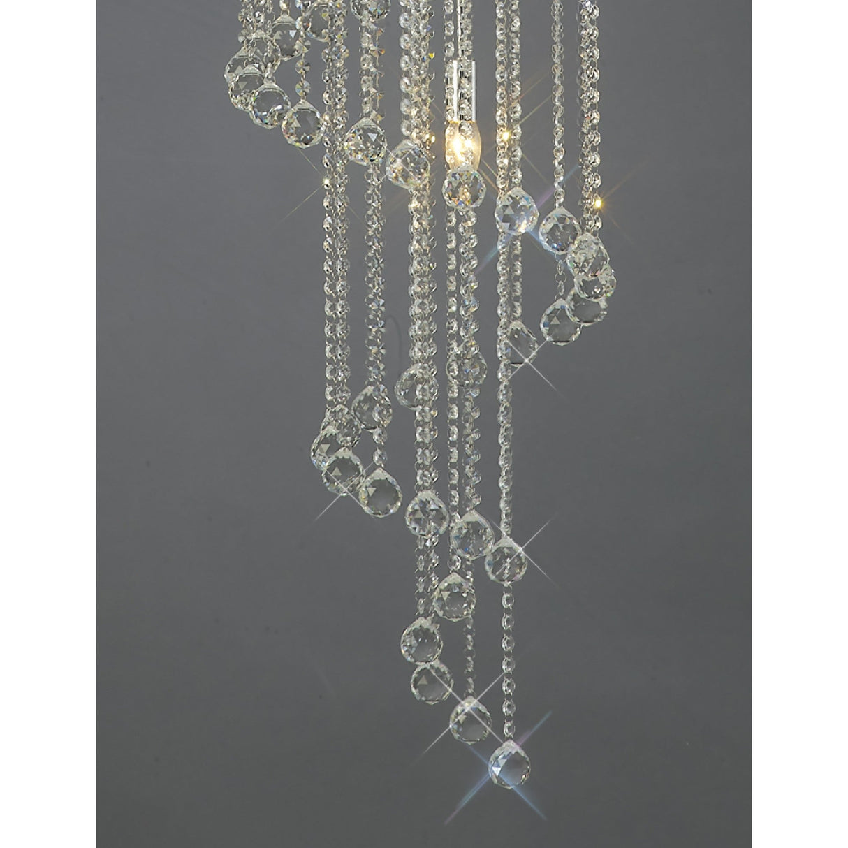 Atla 57cm Spiral 9 Light Crystal Chandelier - Polished Chrome