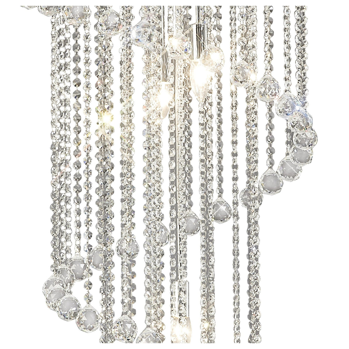 Atla 57cm Spiral 9 Light Crystal Chandelier - Polished Chrome