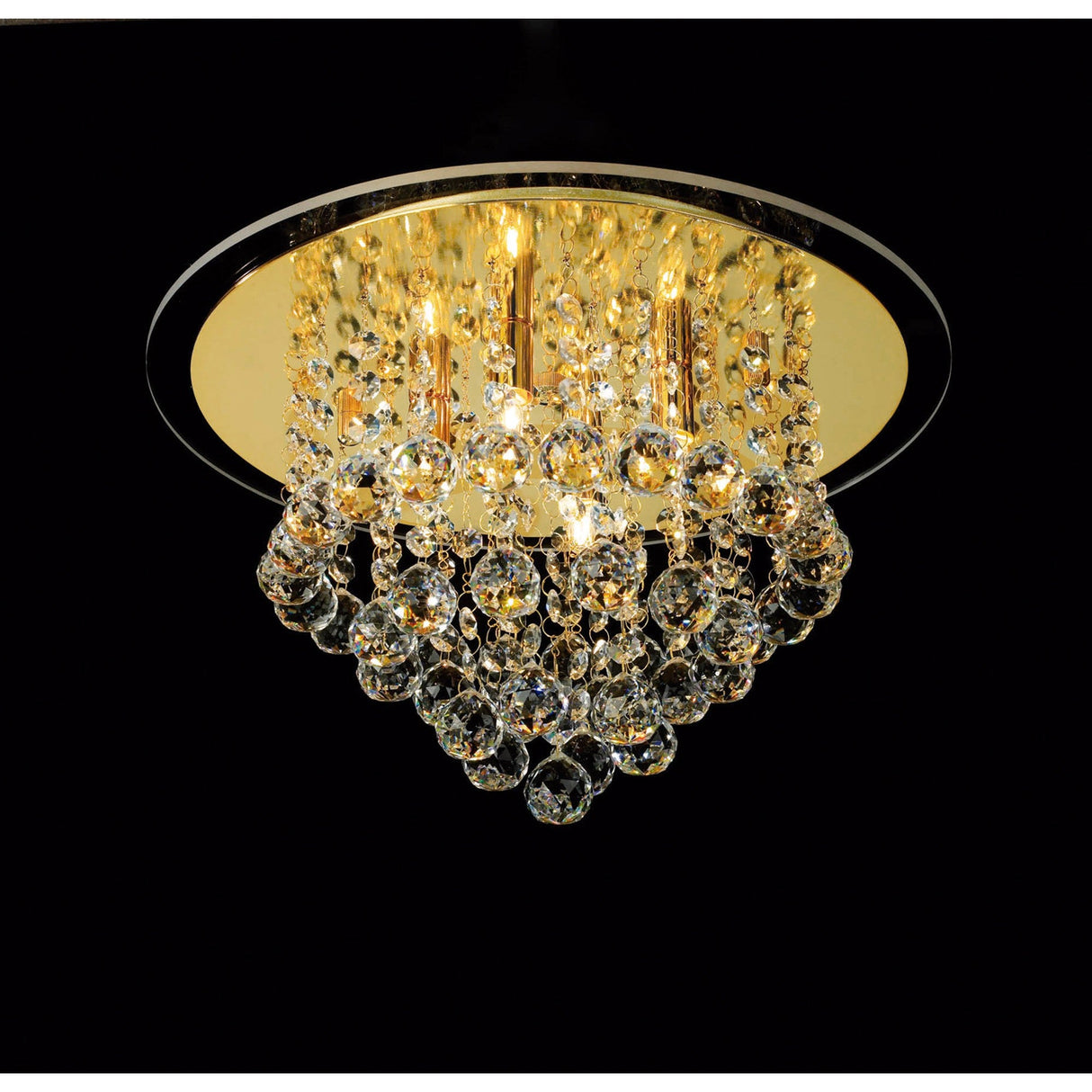 Atla 4 Light Crystal Semi-Flush Ceiling Light – French Gold