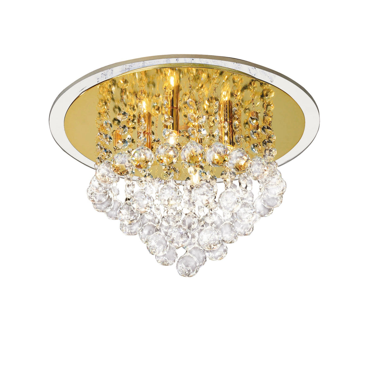 Atla 4 Light Crystal Semi-Flush Ceiling Light – French Gold