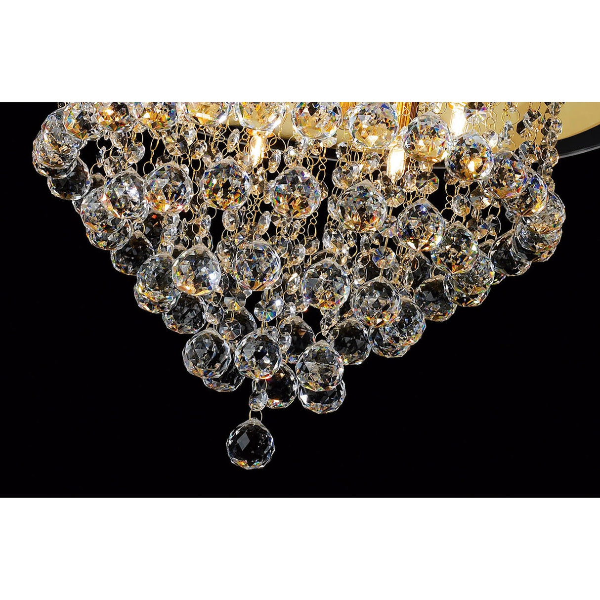 Atla 6 Light Crystal Semi-Flush Ceiling Light – French Gold