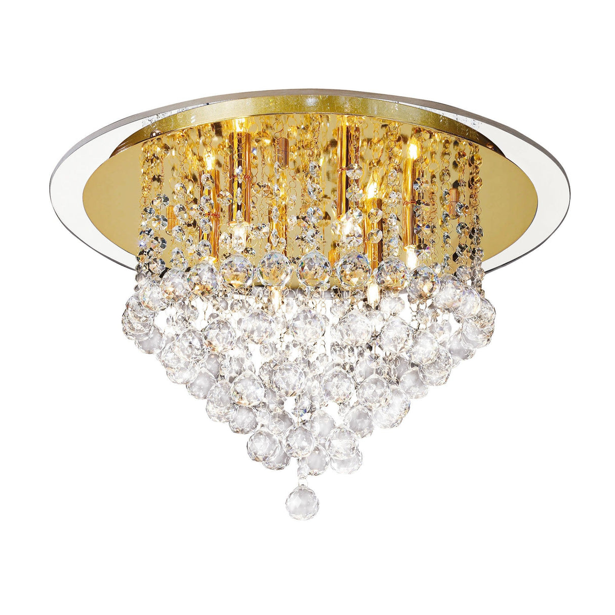 Atla 6 Light Crystal Semi-Flush Ceiling Light – French Gold
