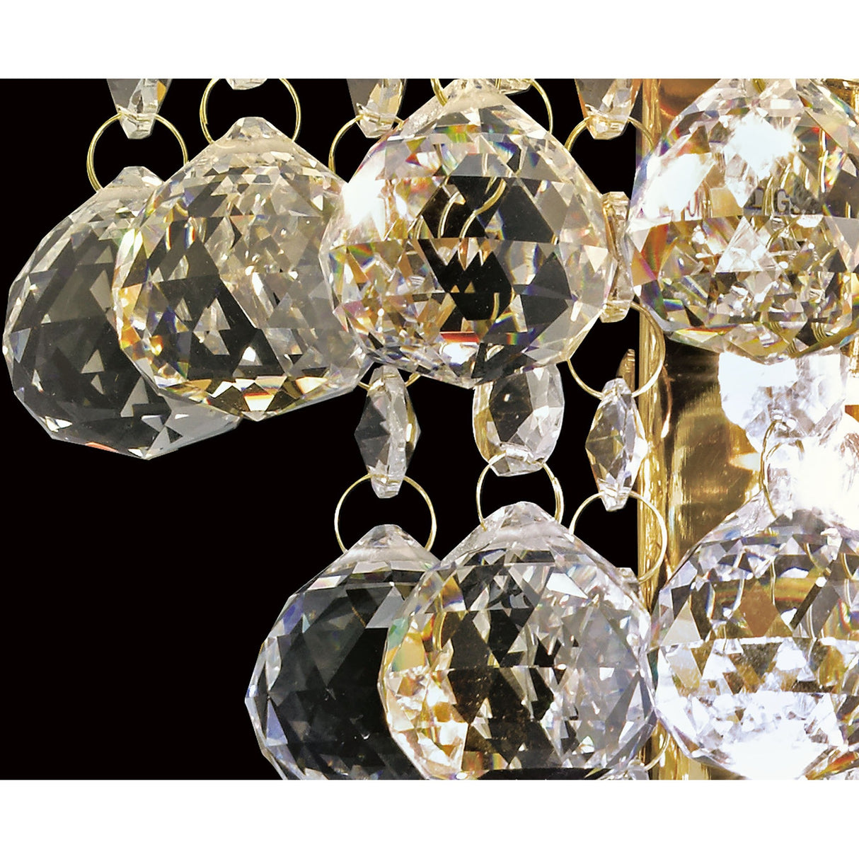 Atla 2 Light Crystal Wall Light With Switch - Gold