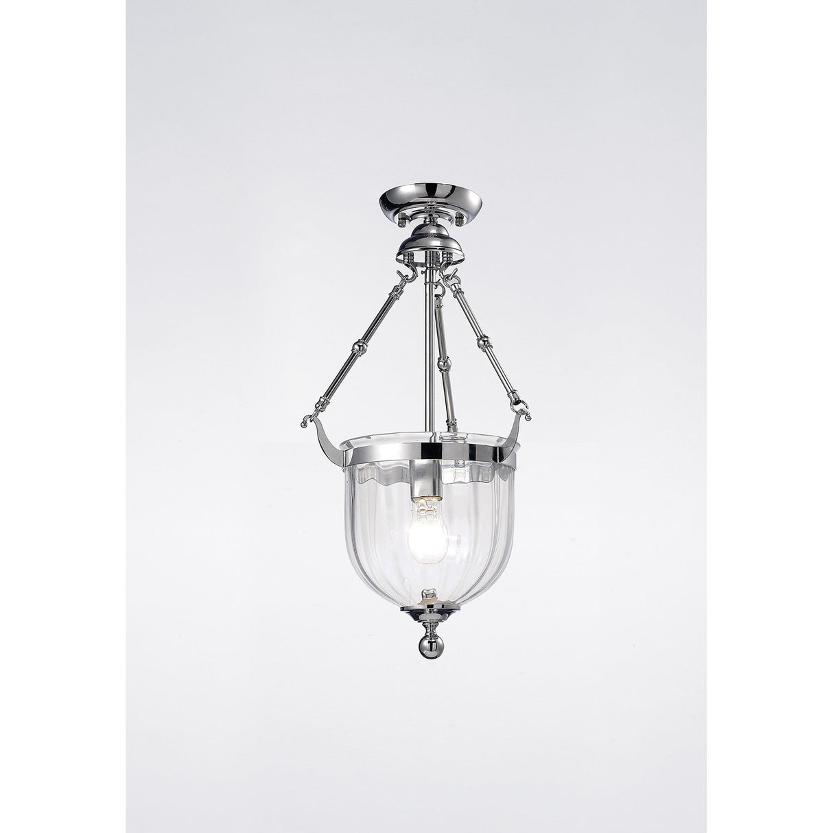 Aubrey 31cm 1 Light Glass Pendant Light - Polished Chrome