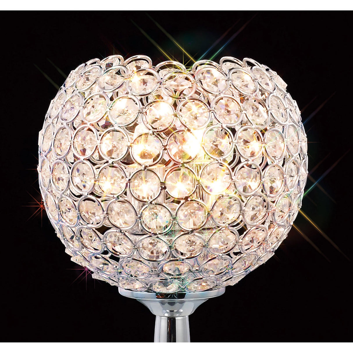 Ava 2 Light Crystal Table Lamp - Polished Chrome