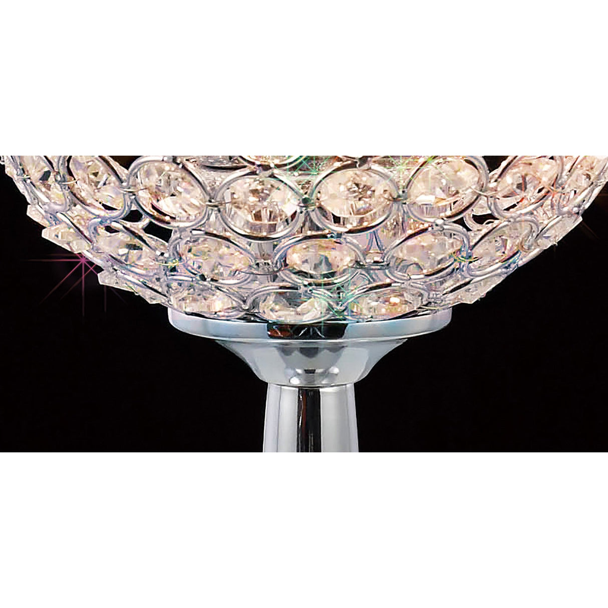 Ava 2 Light Crystal Table Lamp - Polished Chrome