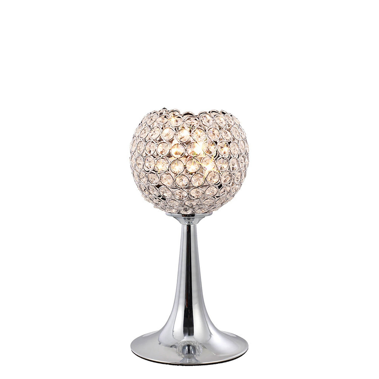 Ava 2 Light Crystal Table Lamp - Polished Chrome