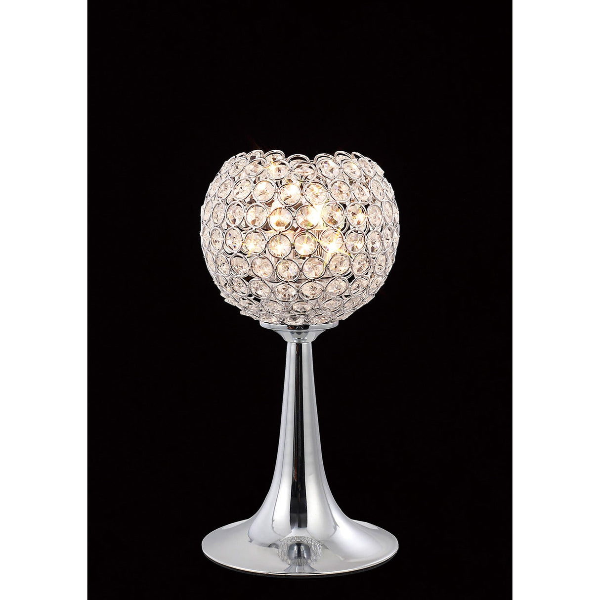 Ava 2 Light Crystal Table Lamp - Polished Chrome