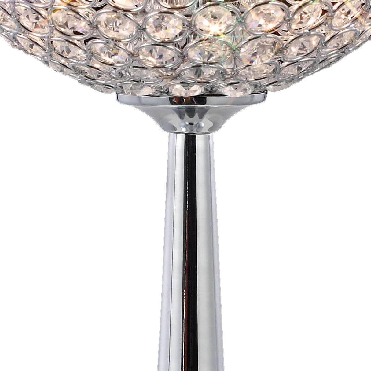 Ava 3 Light Crystal Table Lamp - Polished Chrome