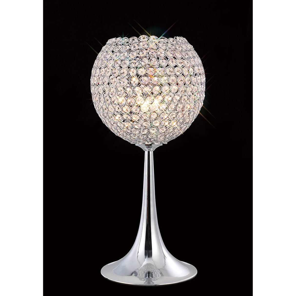 Ava 3 Light Crystal Table Lamp - Polished Chrome