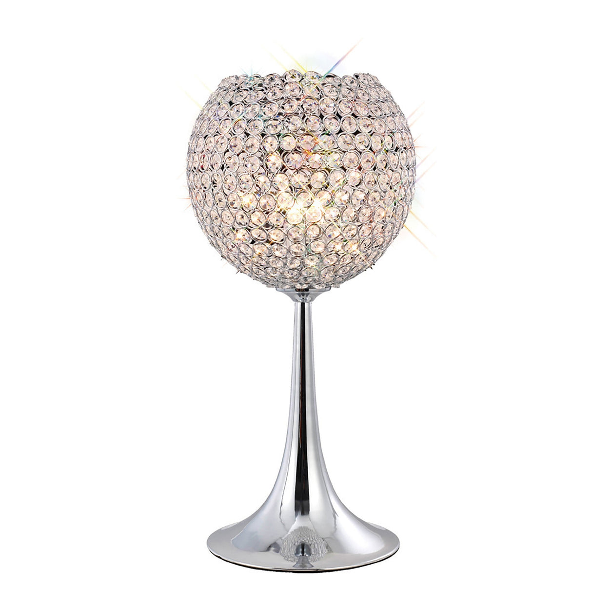Ava 3 Light Crystal Table Lamp - Polished Chrome