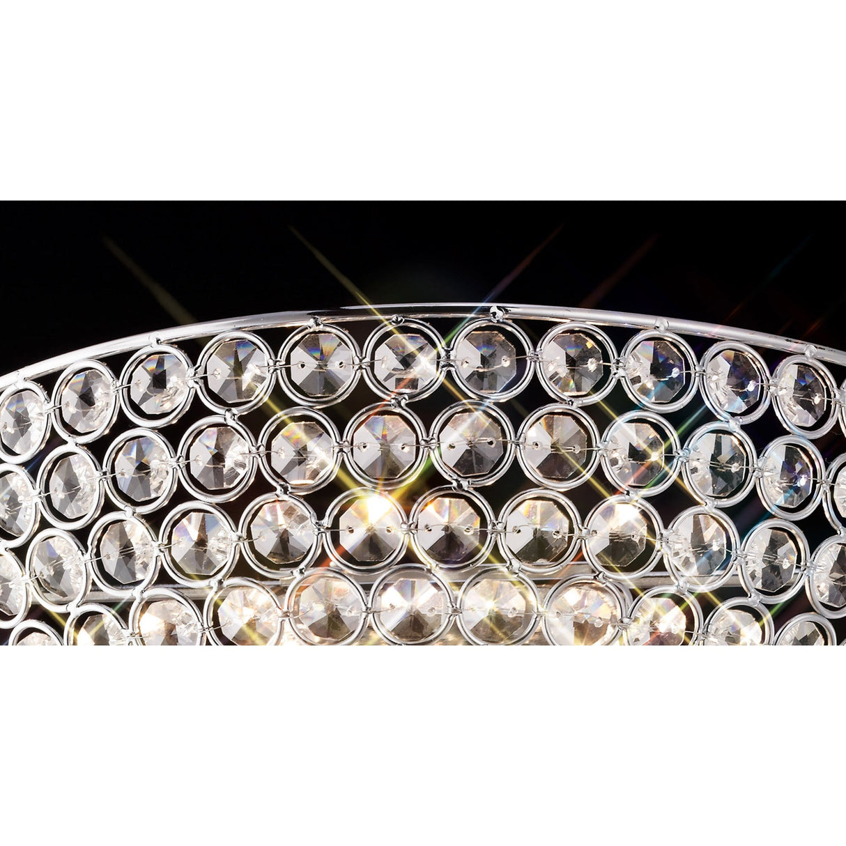 Ava Circular 2 Light Crystal Wall Light - Chrome