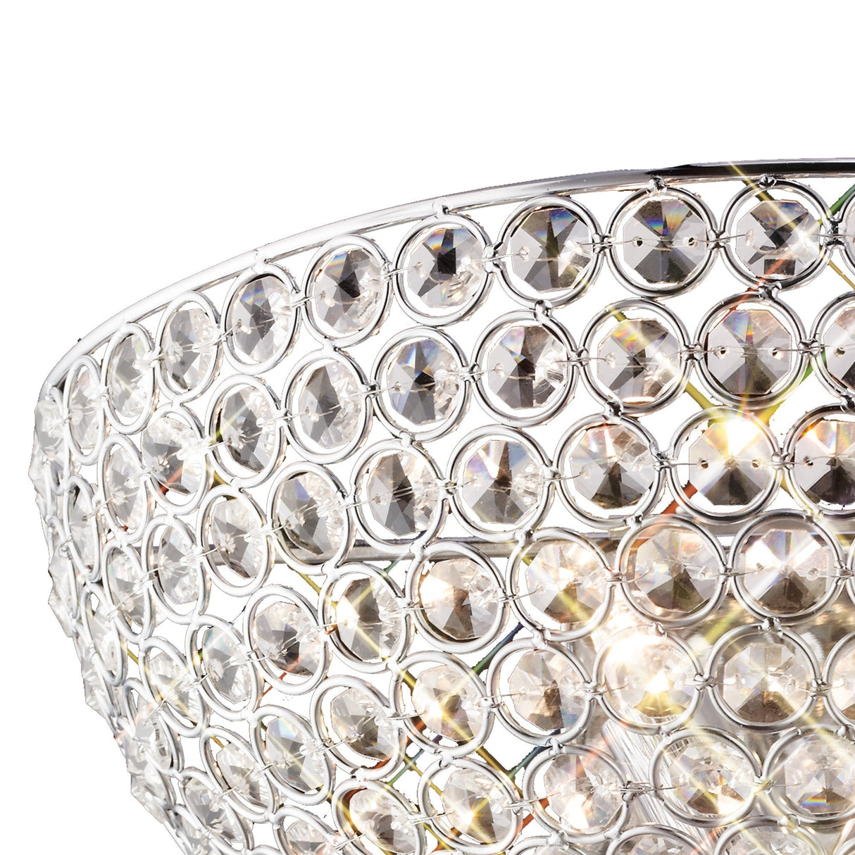 Ava Circular 2 Light Crystal Wall Light - Chrome