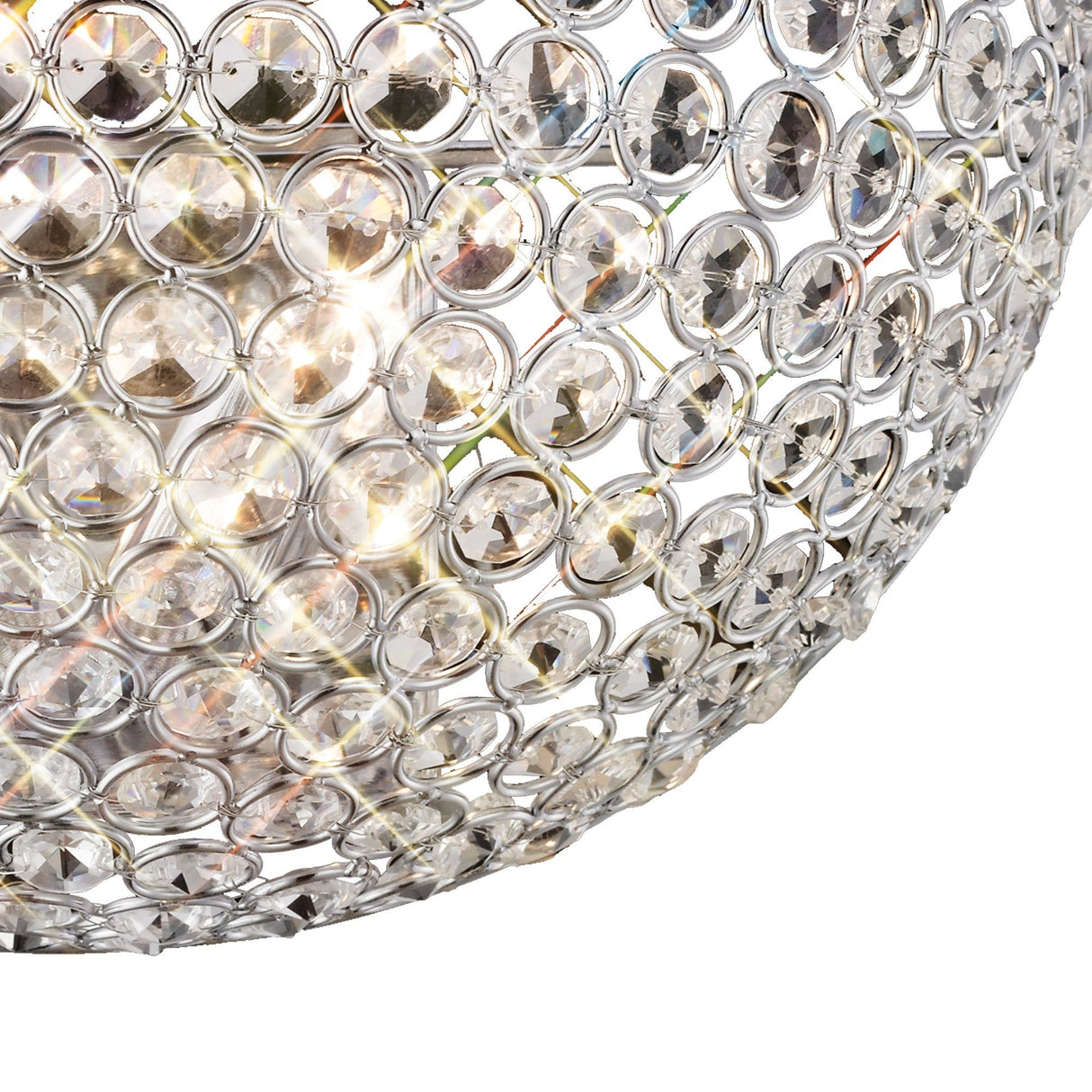 Ava Circular 2 Light Crystal Wall Light - Chrome