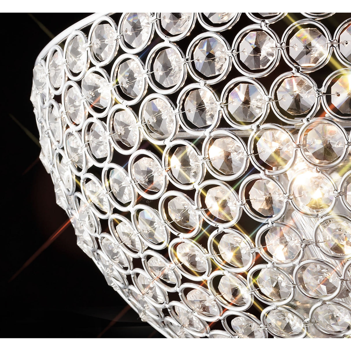 Ava Circular 2 Light Crystal Wall Light - Chrome