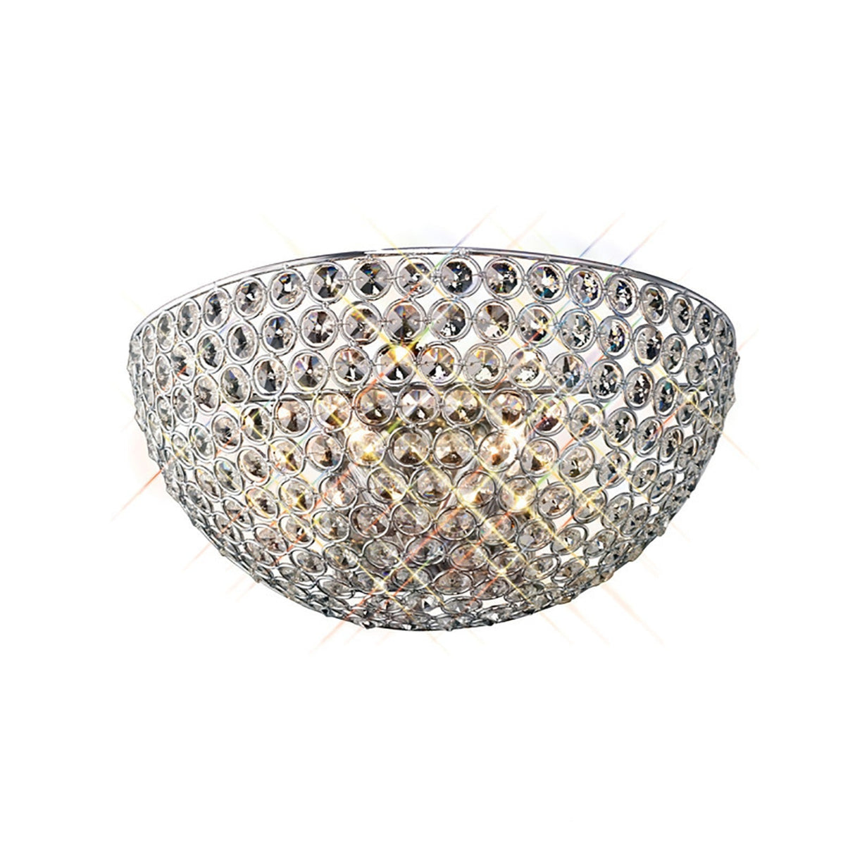 Ava Circular 2 Light Crystal Wall Light - Chrome