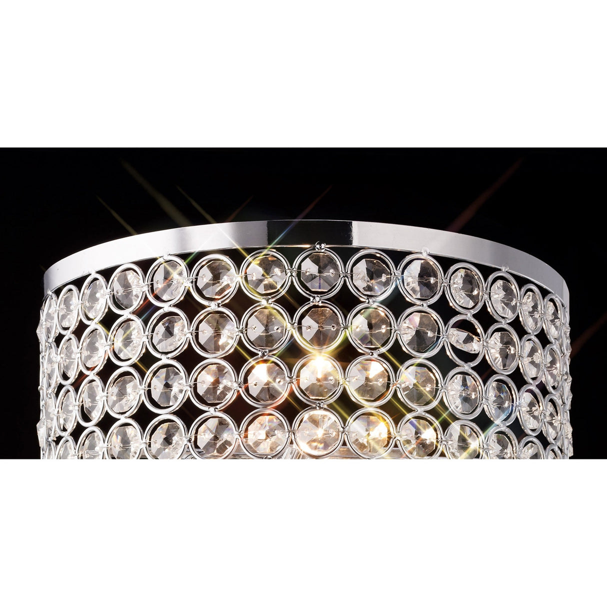 Ava Rectangle 2 Light Crystal Wall Light - Chrome