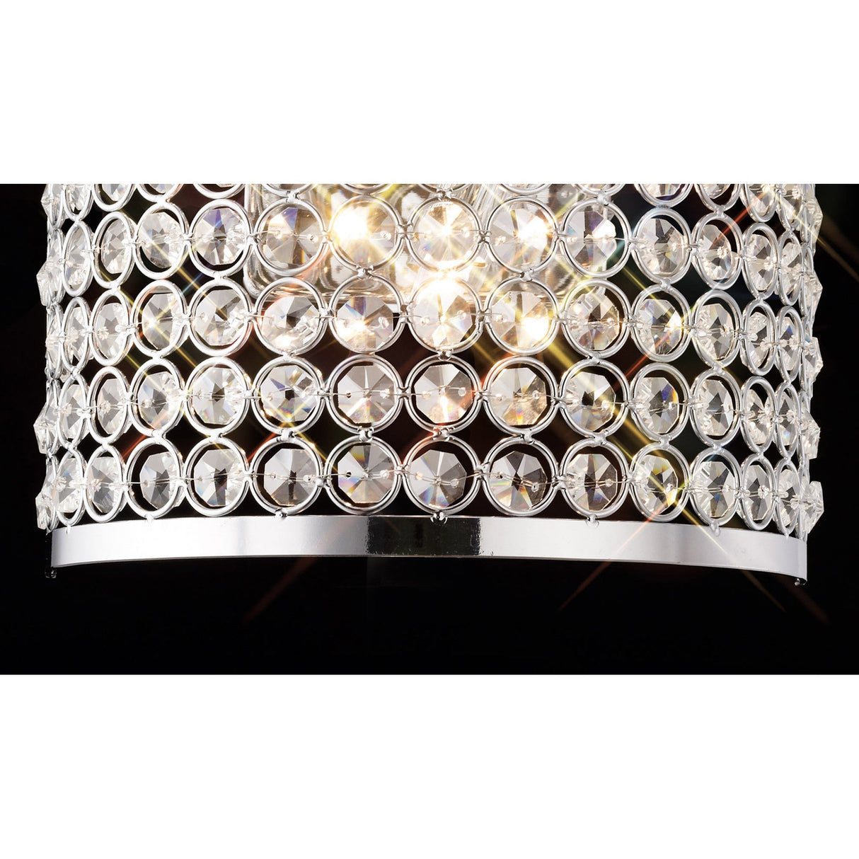 Ava Rectangle 2 Light Crystal Wall Light - Chrome