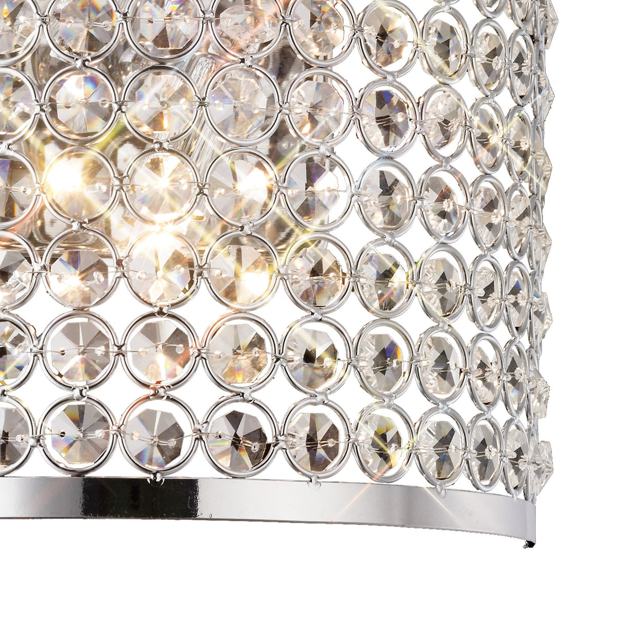 Ava Rectangle 2 Light Crystal Wall Light - Chrome